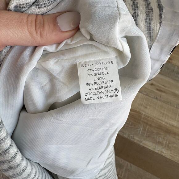 Bec + Bridge Black White Zebra Stripe Mini Dress Size 2 - Picture 5 of 6